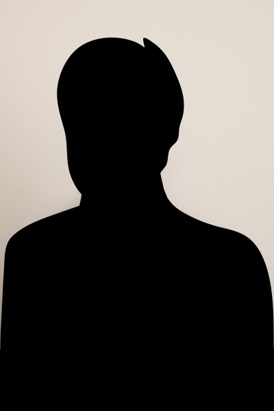 Headshot silhouette of man.