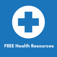 Free Health Resources icon with plus in circle