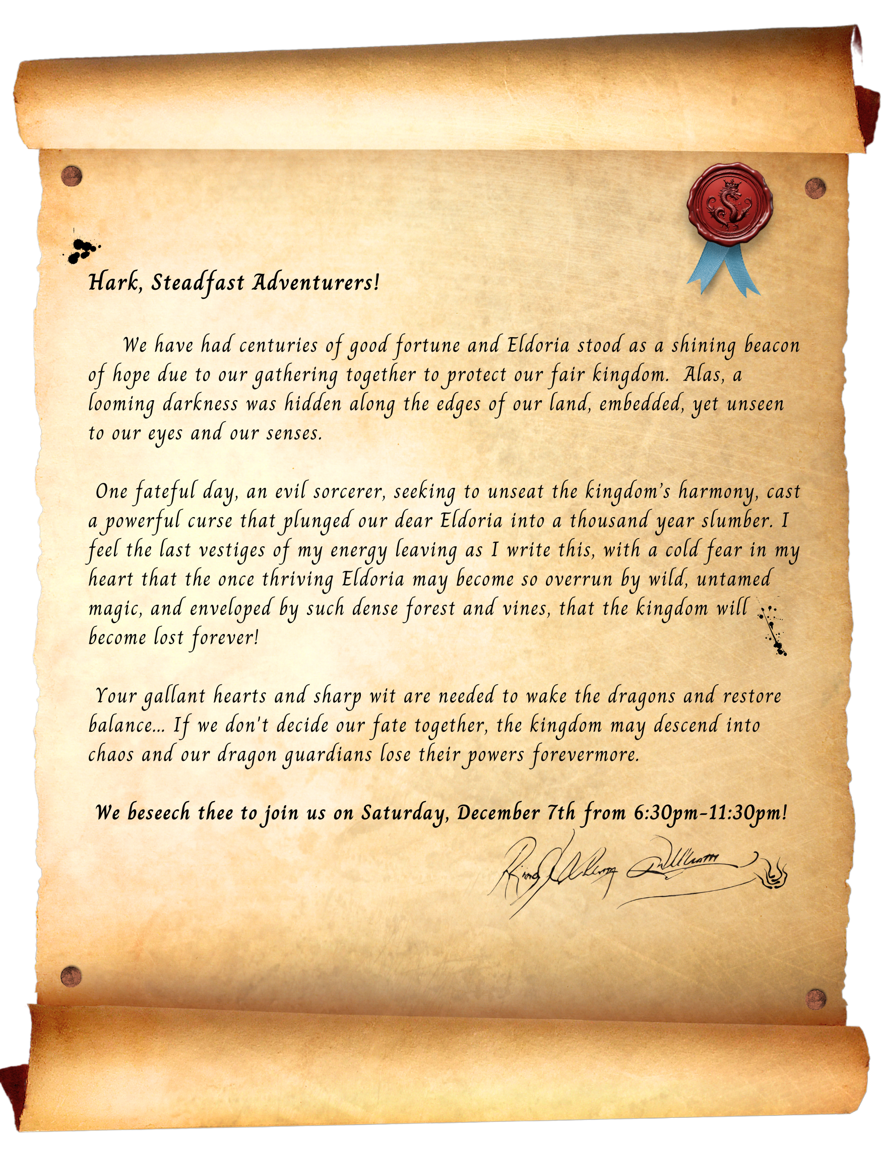 old parchment paper scroll with wax stamp on it