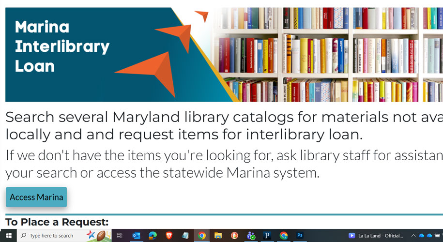 Page capture of Marina from WCFL website