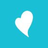 Beanstack logo, aqua blue square with oblong heart inside